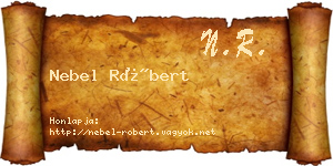 Nebel Róbert névjegykártya